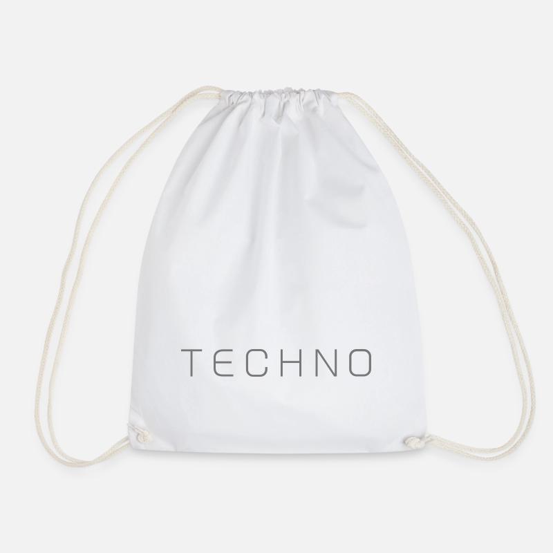 Only Techno Minimal Schriftzug Einfach nur Techno - Turnbeutel - Weiß