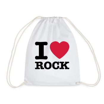 i love rock / I heart rock - Sac de sport léger - blanc - Devant