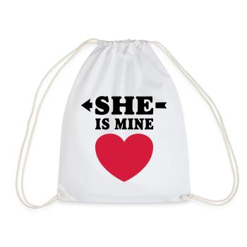 She's mine. Je t'aime j'aime toi - Sac de sport léger - blanc - Devant