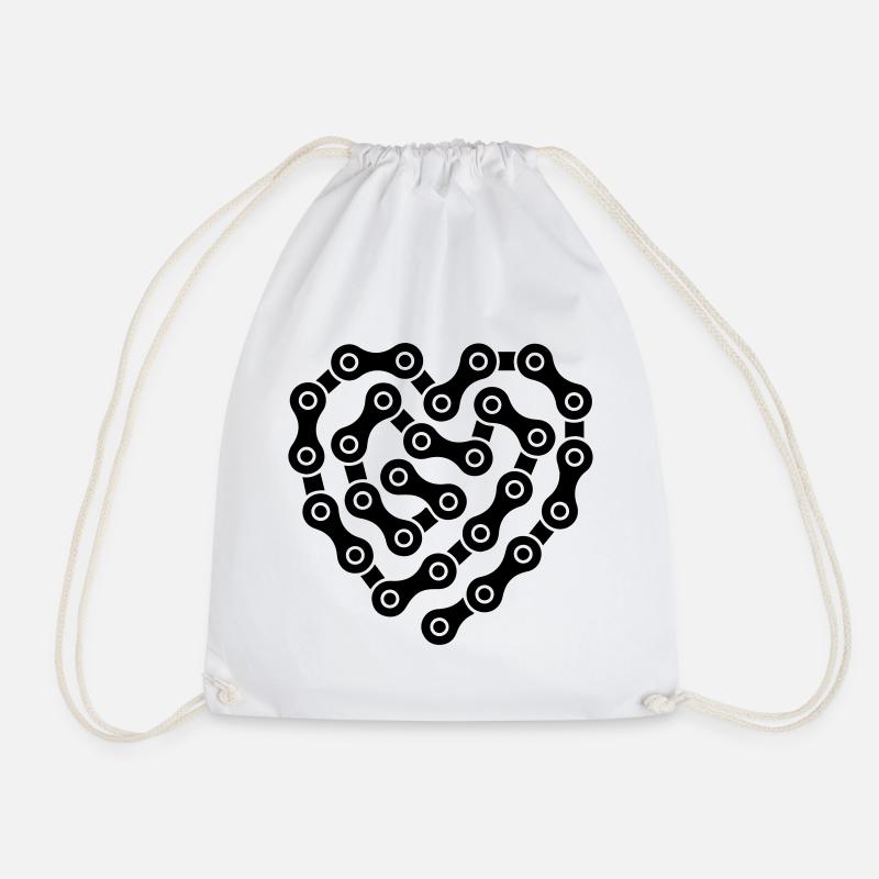 Heart of Chains - Drawstring Bag - white