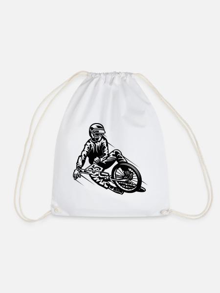 BMX / Mountain Biker 03_schwarz - Turnbeutel - Weiß