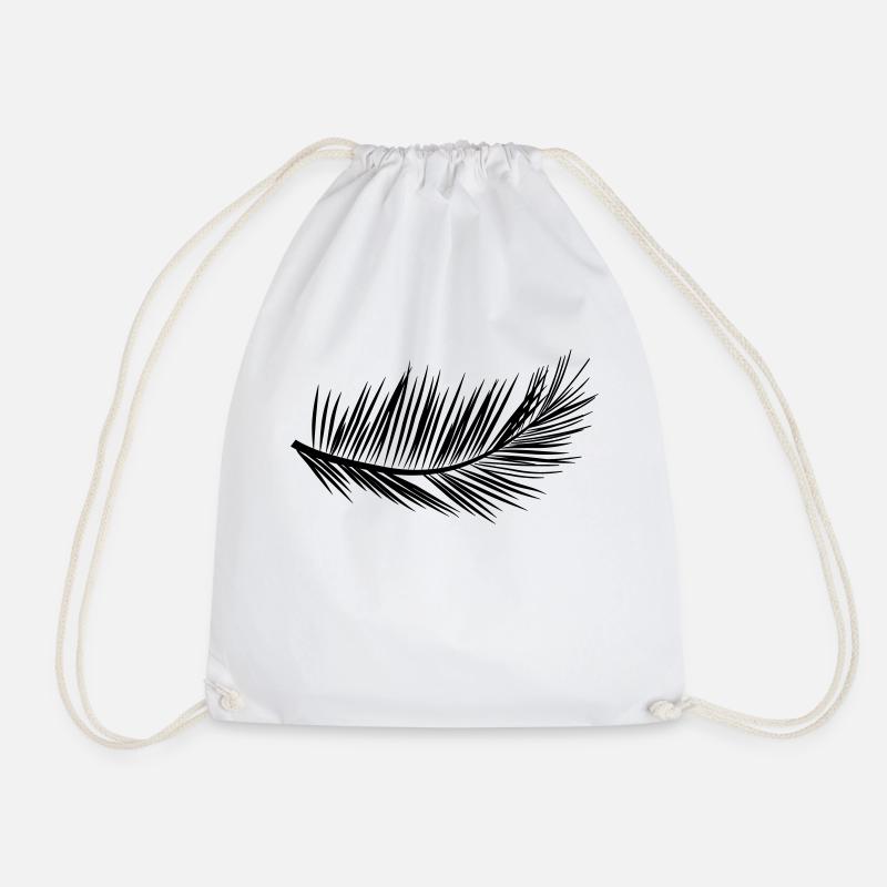 Palm leaf holiday gift idea - Drawstring Bag - white