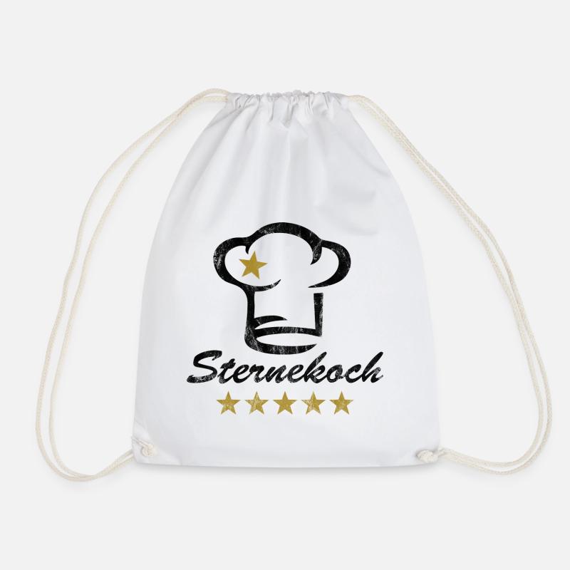 Star chef chef's hat 5 stars chef chef grunge - Drawstring Bag - white