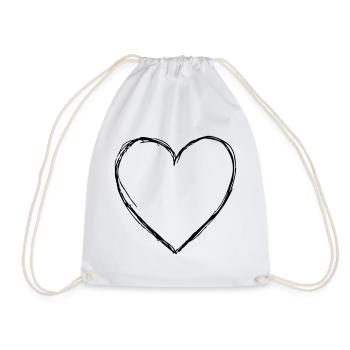 Heart love symbol gift birthday friendship - Drawstring Bag - white - Front