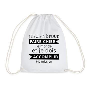 Faire chier - Drawstring Bag - white - Front