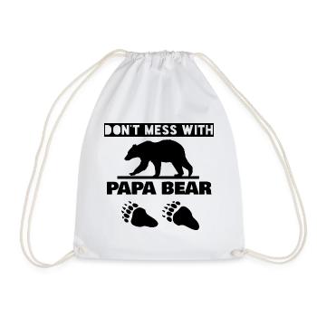 DON'T MESS WITH PAPA BEAR - Drawstring Bag - white - Front