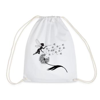 Fairy Flight Silhouette with Dust - Drawstring Bag - white - Front