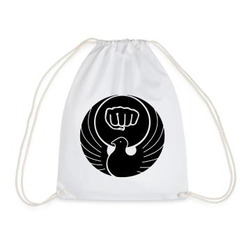 Wado pigeon avec poing de karaté - Sac de sport léger - blanc - Devant