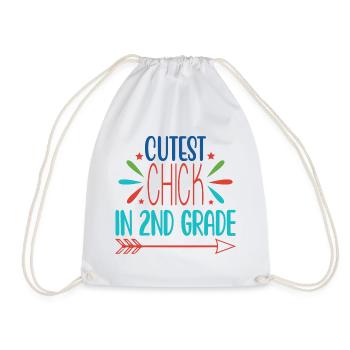 Cutest Chick In 2nd Grade - Zweite Klasse Schule - Turnbeutel - Weiß - Vorne