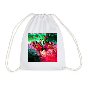 Farbexplosiver Schmetterling Naturkunst - Turnbeutel - Weiß - Vorne