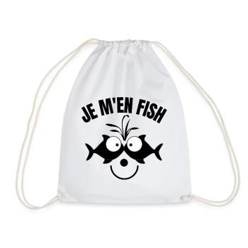 pêche, pêcheur, partie de pêche - Sac de sport léger - blanc - Devant