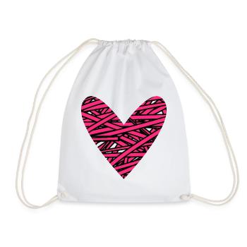 COUPLE. JUST MARRIED. Bachelorette party. VALENTINE'S DAY. LOVE. - Drawstring Bag - white - Front