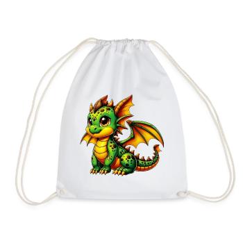 Dragon - Drawstring Bag - white - Front