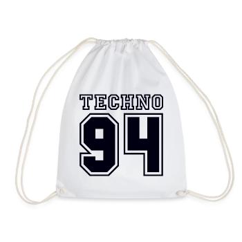 TECHNO 94 - Drawstring Bag - white - Front