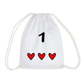 1. 1 year. 1st ANNIVERSARY. 1 YEAR ANNIVERSARY - Drawstring Bag - white - Front