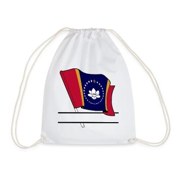 Flag Mississippi text banner - Drawstring Bag - white - Front