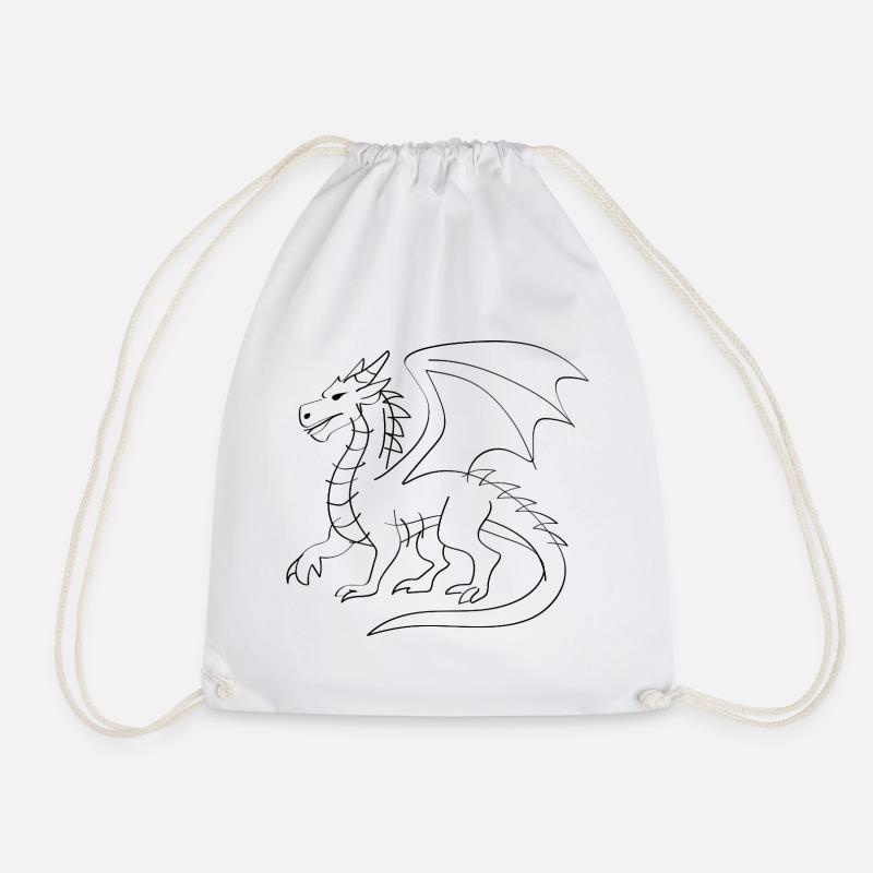 Drachen Illustration - Turnbeutel - Weiß