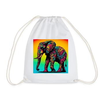 Elefant - Turnbeutel - Weiß - Vorne