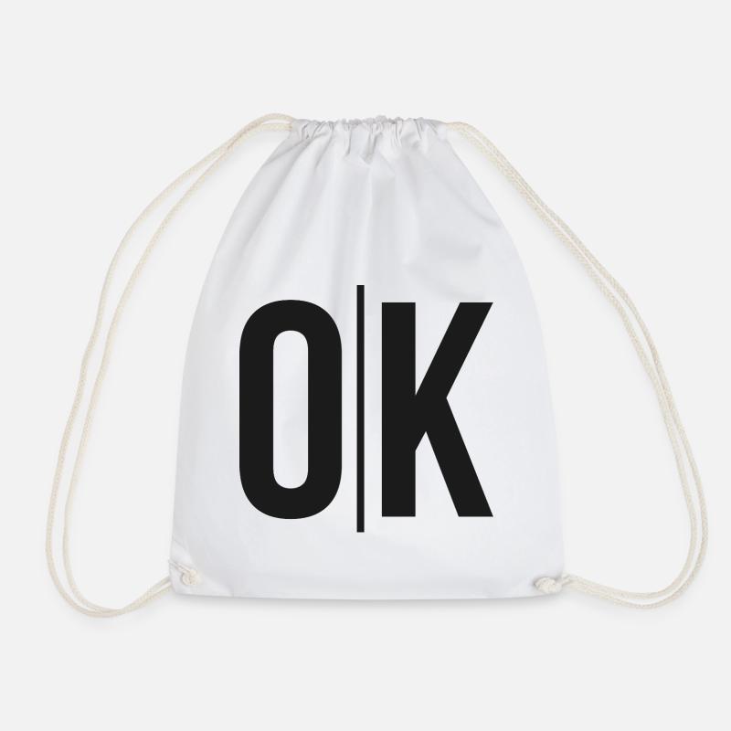 OK Split Monochrome Logo - Turnbeutel - Weiß