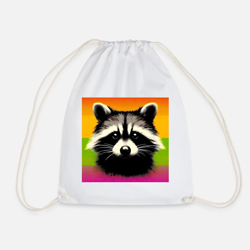Waschbär - Turnbeutel - Weiß