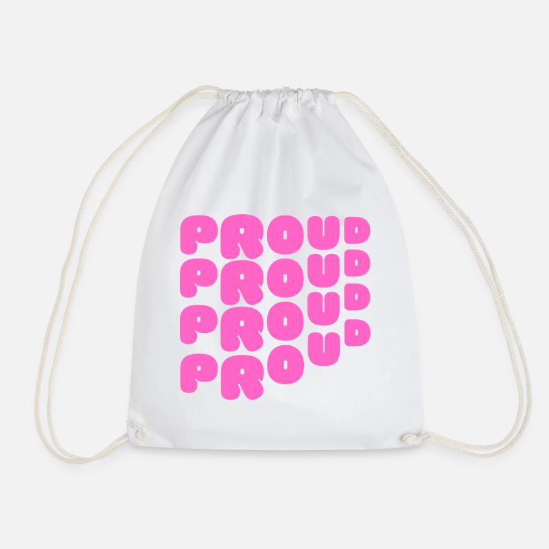 Pride / CSD / LGBTQ+ Design "PROUD" - Turnbeutel - Weiß