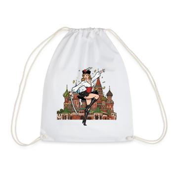 Russia Moscow pinup - Drawstring Bag - white - Front