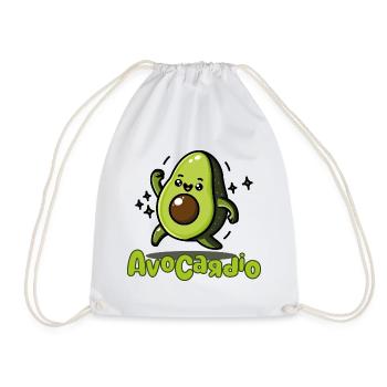 AvoCadío Avocado Cartoon - Drawstring Bag - white - Front