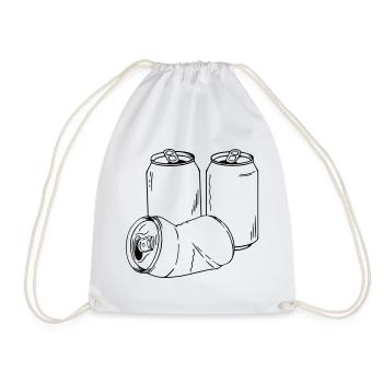 Can as a motif for sayings and beer fans - Drawstring Bag - white - Front