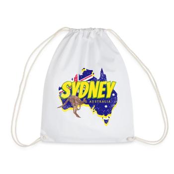 Sydney mit Vintage Känguru Australien Souvenir - Turnbeutel - Weiß - Vorne