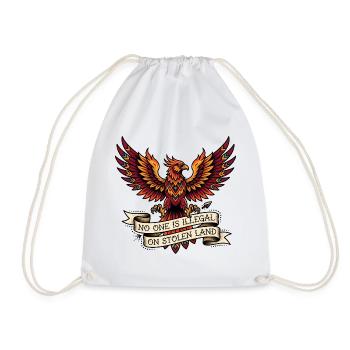 No one is illegal on stolen land - Drawstring Bag - white - Front