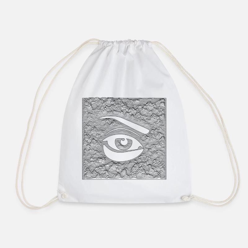 The Eye - Black - Drawstring Bag - white