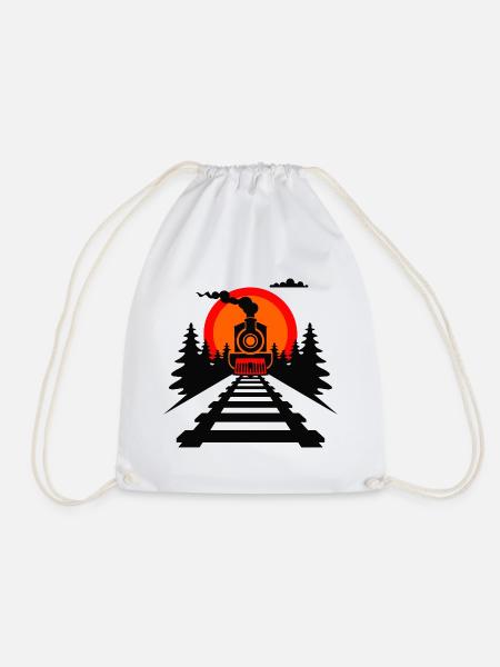 Eisenbahn Grafik - Turnbeutel - Weiß
