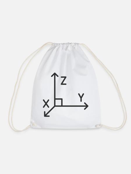 3D-Koordinatenachsen-Liniensymbol XYZ-Systemvektor Des - Turnbeutel - Weiß