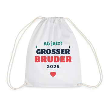 Einschulung 2026 Bruder - Schulkind Geschenk Schul - Turnbeutel - Weiß - Vorne
