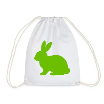 Heller Hase Silhouette - Turnbeutel - Weiß - Vorne