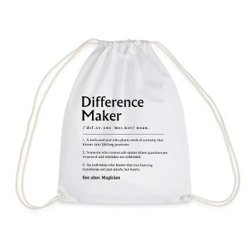 Difference Maker Lehrer-Geschenkschule - Turnbeutel - Weiß - Vorne