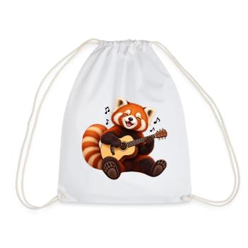 Gitarrenspielender Red Panda - Turnbeutel - Weiß - Vorne