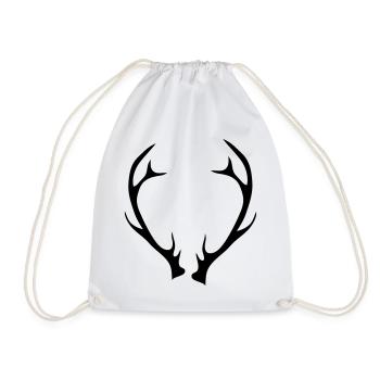 An antler - Drawstring Bag - white - Front