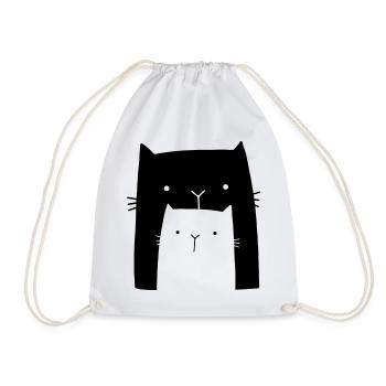 Cats chat famille cadeau maman enfant - Sac de sport léger - blanc - Devant