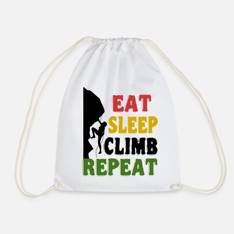 Kletterhemd - Eat Sleep Climb Repeat - Turnbeutel - Weiß