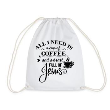 All I need is coffee and Jesus - Turnbeutel - Weiß - Vorne