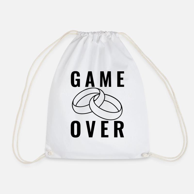 GAME OVER - JGA - JUNGGESELLE - JUNGGESELLENFEIER - Turnbeutel - Weiß