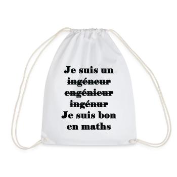 Ingénieur - Je suis bon en maths - Sac de sport léger - blanc - Devant
