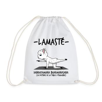 Lamasté La posture table d'équilibre - Humour Yoga - Sac de sport léger - blanc - Devant