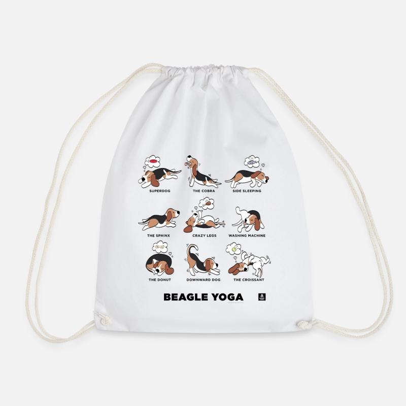 BEAGLE YOGA - Turnbeutel - Weiß