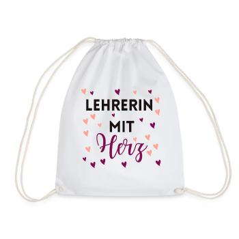 Lehrerin mit Herz - Turnbeutel - Weiß - Vorne
