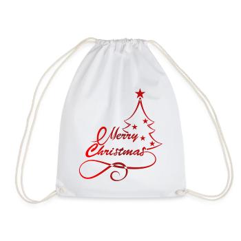 Arbre de Noël festif Silhouette Print - Sac de sport léger - blanc - Devant