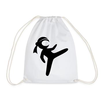 ninja fighter symbol comic kids fighting - Turnbeutel - Weiß - Vorne