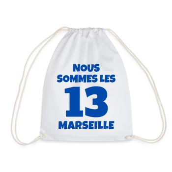 Marseille. je suis Marseillais. 13 - Sac de sport léger - blanc - Devant