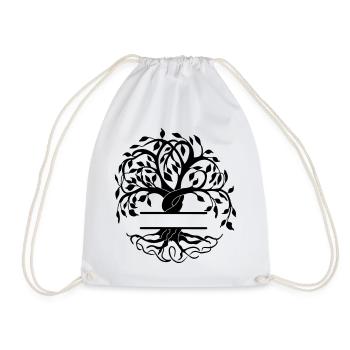 Yggdrasil the tree of life with your name - Drawstring Bag - white - Front